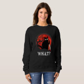 Sweatshirt Chat Quel Chat Noir Meurtrier Avec Couteau (Devant entier)