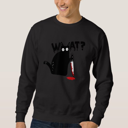Sweatshirt Chat Quel Couteau De Chat Noir (Devant)