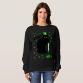 Sweatshirt Chat Quel Meurtrier Chat Noir Avec Couteau St Patr (Devant entier)