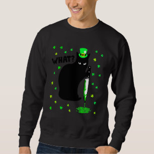 Sweatshirt Chat Quel Meurtrier Chat Noir Avec Couteau St Patr