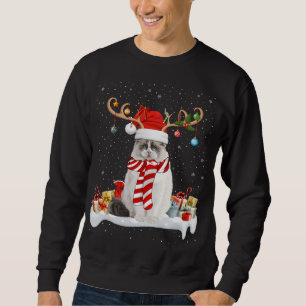 Sweatshirt Chat Raton Laveur Casquette De Père Noël Renne Écl