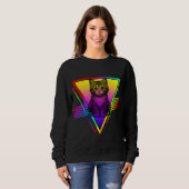 Sweatshirt Chat Rétro Mignon (Devant entier)