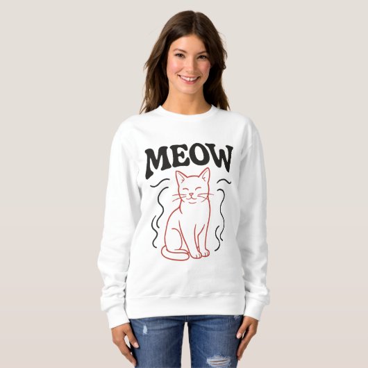 Sweatshirt chat rouge (Devant entier)