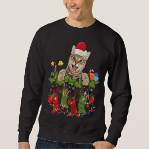 Sweatshirt Chat santa chapeau laid chat de noël