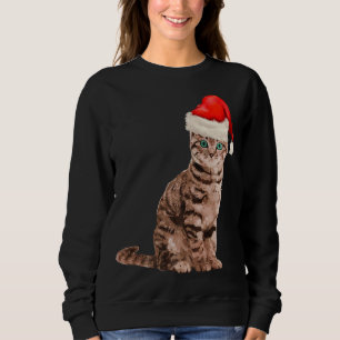 Sweatshirt Chat Santa Hat Meowy Joyeux Noël En Juillet