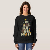 Sweatshirt Chat Sapin de Noël Chat Arbre de Noël (Devant entier)