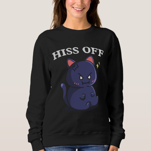 Sweatshirt Chat Sifflement Hors Miaou Chat Angry Kitty (Devant)