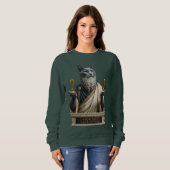 Sweatshirt Chat Socrate Bleu Russe (Devant entier)