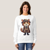Sweatshirt Chat souriant mignon (Devant entier)