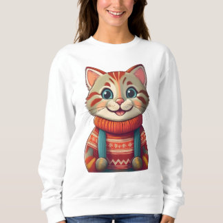 Sweatshirt Chat souriant mignon