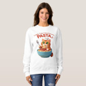 Sweatshirt Chat Spaghetti Drôle (Devant entier)