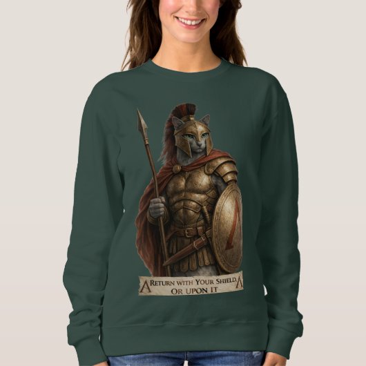 Sweatshirt Chat Spartan Blue Russe (Devant)