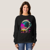 Sweatshirt Chat spatial Vaporwave esthétique 80s 90s Astronau (Devant entier)