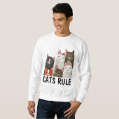 SWEATSHIRT CHAT T-SHIRTS, RÈGLE DES CHATS (Devant entier)