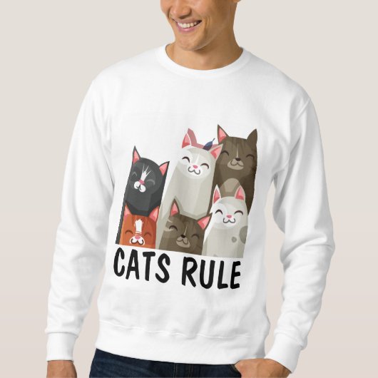 SWEATSHIRT CHAT T-SHIRTS, RÈGLE DES CHATS (Devant)
