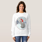 Sweatshirt Chat tigré de Noël enneigé (Devant entier)