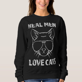 Sweatshirt Chat Vintage Vrai Hommes Aimer Chats