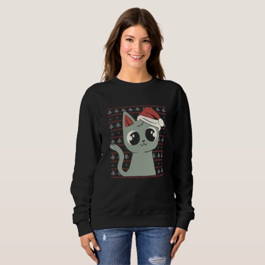 Sweatshirt Chat X-Mas Chat laide (Devant entier)