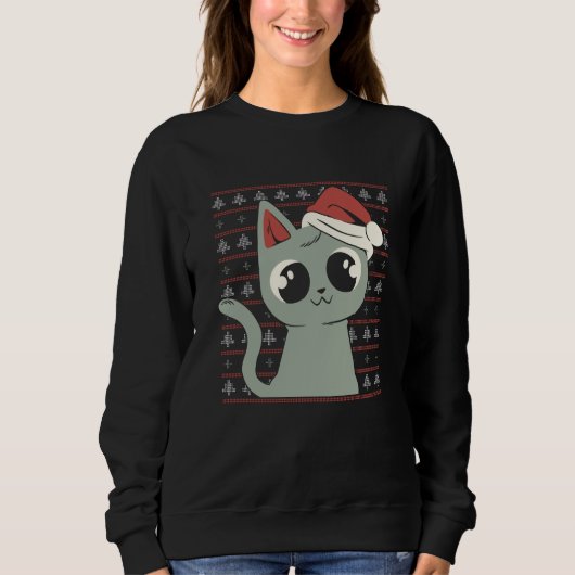 Sweatshirt Chat X-Mas Chat laide (Devant)