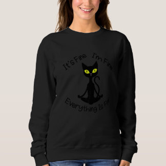 Sweatshirt Chat Zen Ça Va Bien Je Suis Calme Chat Méditant