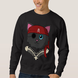 Sweatshirt Chaton Chaton Pirate Os de Poisson Halloween Enfan