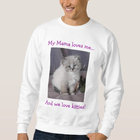 Sweatshirt Chaton sur la chemise (Devant)