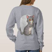 Sweatshirt Chaton tabby gris adorable (Dos)