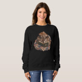 Sweatshirt Chatons en lecture | Pile de livres pour chats, ca (Devant entier)