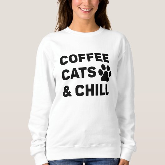 Sweatshirt Chats Café & Détente (Devant)