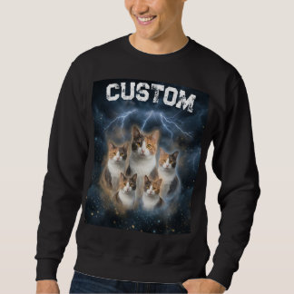 Sweatshirt Chats calico éclair rétro Graphique vintage