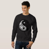 Sweatshirt Chats Chinois Symbole Yin Yang Chat (Devant entier)
