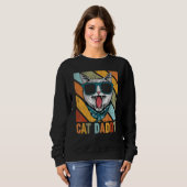 Sweatshirt Chats Daddy Hipster Vintage 1 (Devant entier)