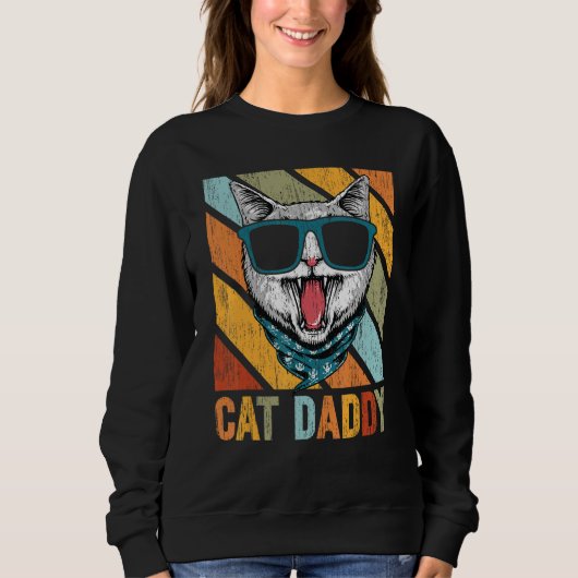 Sweatshirt Chats Daddy Hipster Vintage 1 (Devant)