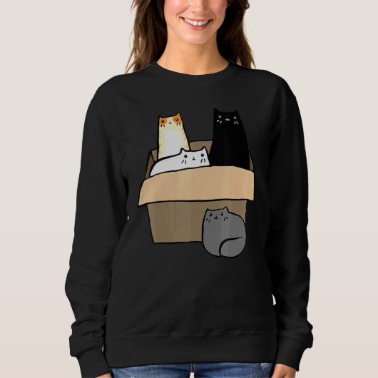 Sweatshirt Chats Dans Une Boîte (Devant)