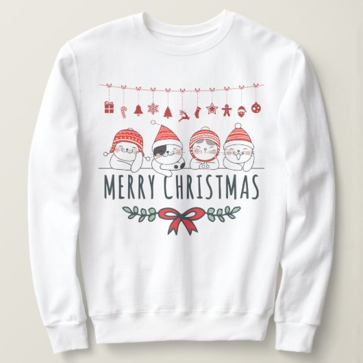 Sweatshirt Chats de Noël (Design devant)
