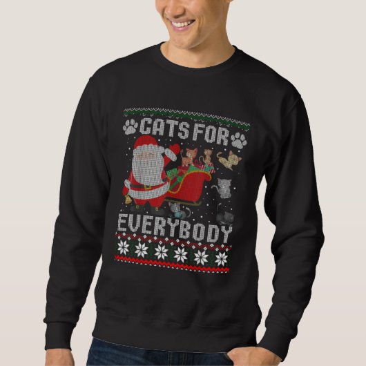 Sweatshirt Chats de Noël pour tout le monde Pull Ugly Mignon (Devant)