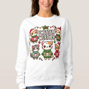 Sweatshirt "Chats de temps doux - Noël cosy"