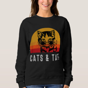 Sweatshirt Chats et Tats Tatouage Chat avec lunettes de solei
