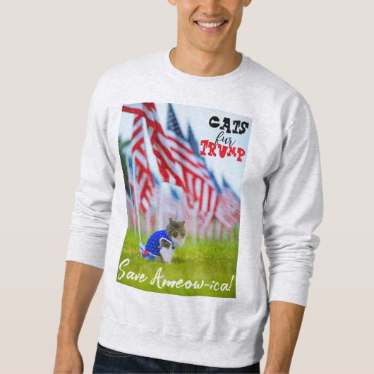 Sweatshirt Chats Fur Trump Sauvez l'Amérique ! (Devant)