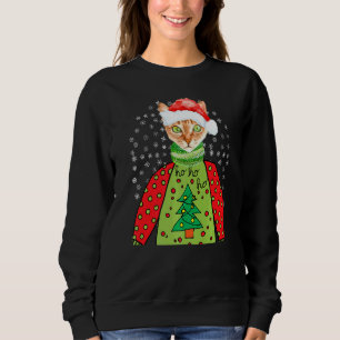 Sweatshirt Chats Kitty Ugly Xmas Père Noël Kitten Christmas G
