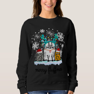 Sweatshirt Chats Merry Fluffmas drôle costume de noël