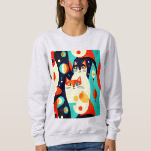 Sweatshirt Chats modernes du milieu du siècle sur un Arrière