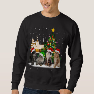 Sweatshirt Chats Noël Arbre Lumières Doux moche Chat Maman Ca