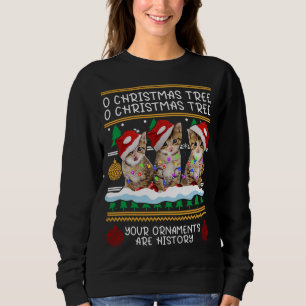 Sweatshirt Chats Noël Drôle Ornements Pajama Famille