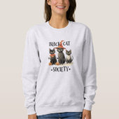 Sweatshirt Chats noirs d'Halloween vintage (Devant)