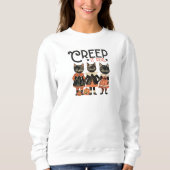 Sweatshirt Chats noirs d'Halloween vintage (Devant)