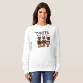 Sweatshirt Chats noirs d'Halloween vintage (Devant entier)