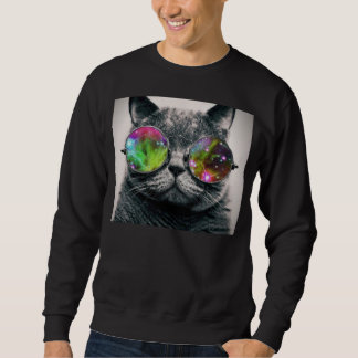 Sweatshirt chats portant des lunettes de soleil d'aviateur