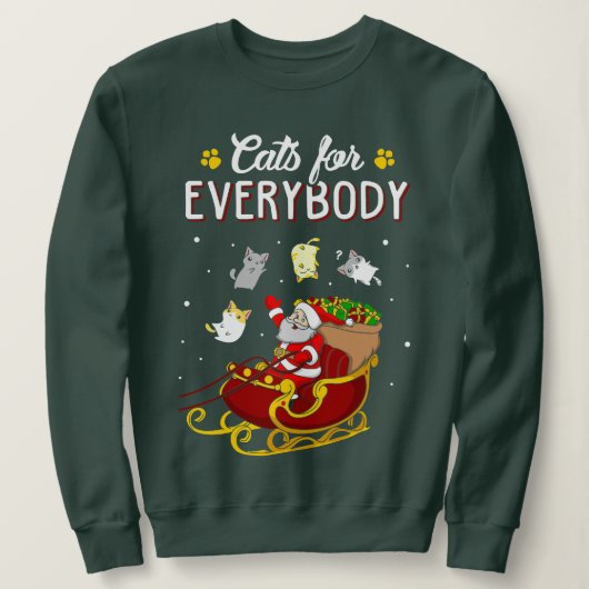 Sweatshirt Chats pour tout le monde drôle sale Noël (Design devant)