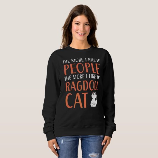 Sweatshirt Chats Ragdoll Propriétaire Kitty Paw Love Meow Kit (Devant entier)
